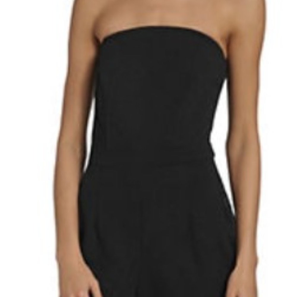 Missguided - Fringed Bandeau Jumpsuit-BLACK-UK 8/US 4